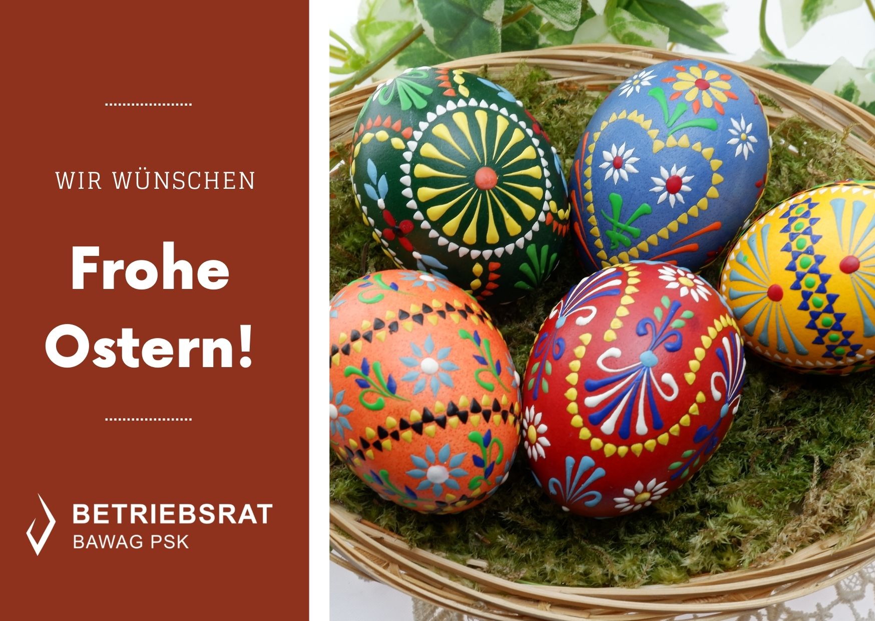Frohe Ostern ©Bawag Psk Betriebsrat Frohe Ostern ©Bawag Psk Betriebsrat