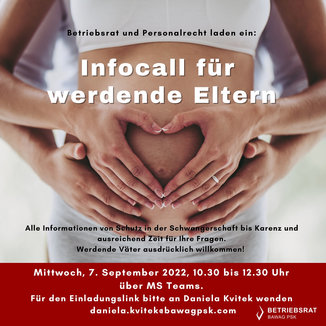 Infocall werdende Eltern 2022-09 ©BAWAG P.S.K. Betriebsrat Infocall werdende Eltern 2022-09 ©BAWAG P.S.K. Betriebsrat