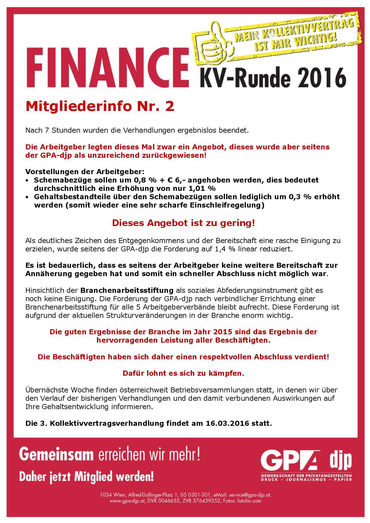 KV 2016 - 2. Verhandlungsrunde ©GPA djp KV 2016 - 2. Verhandlungsrunde ©GPA djp