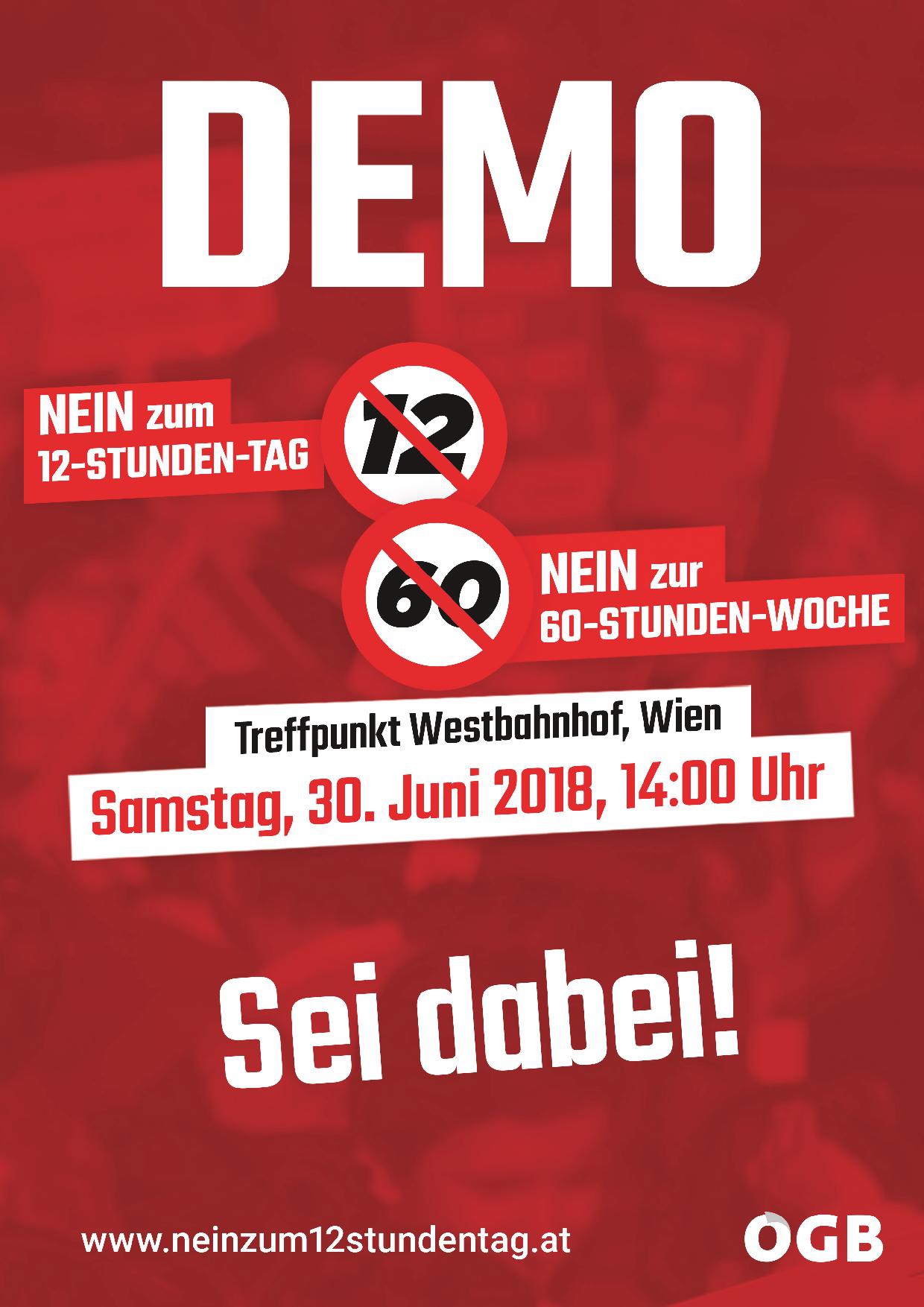 Aufruf Demo 2018 06 30 ©GPA-djp Aufruf Demo 2018 06 30 ©GPA-djp